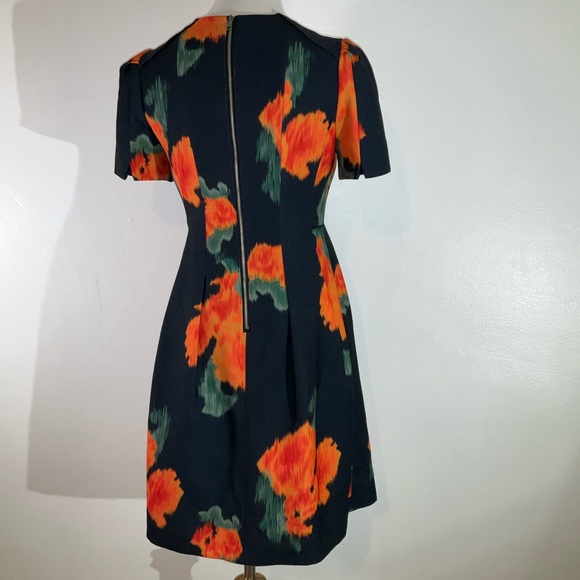 McGinn by Anthropologie Orange A-Line Puff Sleeve Midi Dress - Picture 3 of 12